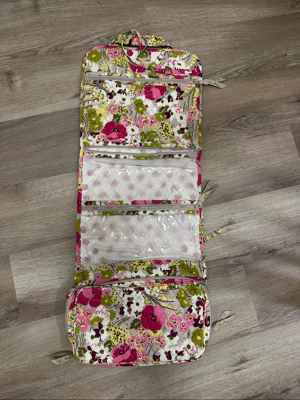 Vera Bradley Floral Hanging Travel Organizer in Pink, Green, White
